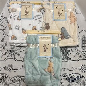 Pooh Bear Collection Baby Blankets 30in x 40in Classic Winnie the Pooh & Friends